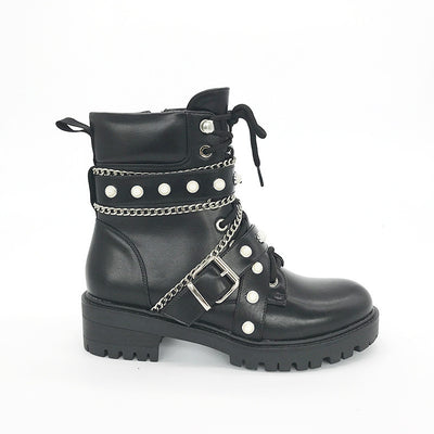 Women's British style all-match motorcycle boots - Shoe Candy Shop