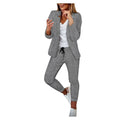 New Plaid Casual Women's Straight Trousers Suit - Shoe Candy Shop