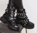 Women's British style all-match motorcycle boots - Shoe Candy Shop