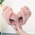 Cross open-toe fur slippers - Shoe Candy Shop