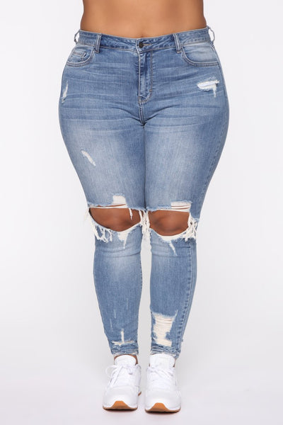 Stretch Ripped Women Plus Size Jeans Plus Size Jeans - Shoe Candy Shop