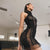 Wispy See-through Halter Neck Turtleneck Dress - Shoe Candy Shop