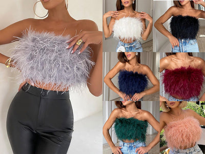 Fluffy Tube Top - Shoe Candy Shop