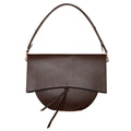 Solid color single shoulder half moon bag