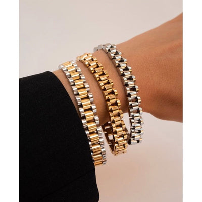 Stainless Steel Gold Plated Detachable Wristbands Bracelets - Shoe Candy Shop