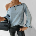 Denim Button Top - Shoe Candy Shop