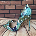 Tikicup Foral Crocodile Stiletto - Shoe Candy Shop