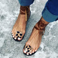 Leopard Tie Up Sandals