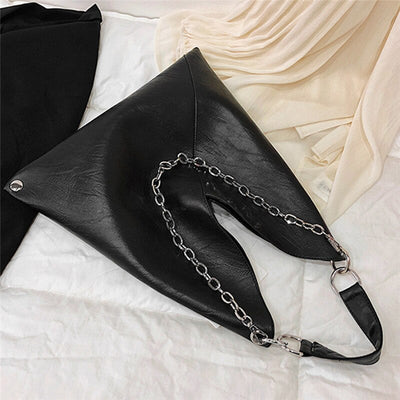 Retro Chain Leather Crossbody Bag - Shoe Candy Shop