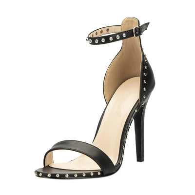 Rivet Peep Toe Heels - Shoe Candy Shop