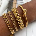 Stainless Steel Gold Plated Detachable Wristbands Bracelets - Shoe Candy Shop