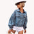 Lantern Sleeve Denim Jacket - Shoe Candy Shop