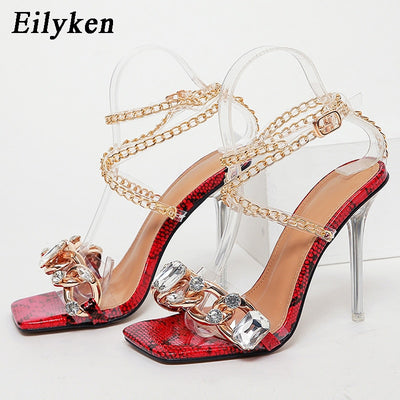 Crystal Chain Women Stiletto Heels - Shoe Candy Shop