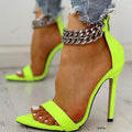 Chain Open Toe Heels - Shoe Candy Shop