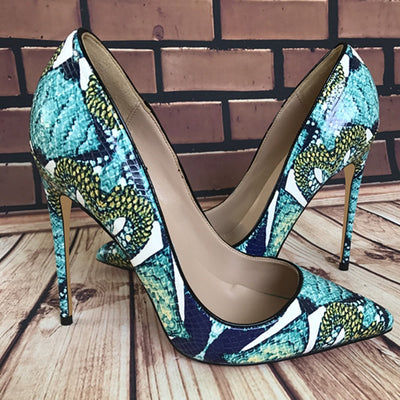 Tikicup Foral Crocodile Stiletto - Shoe Candy Shop