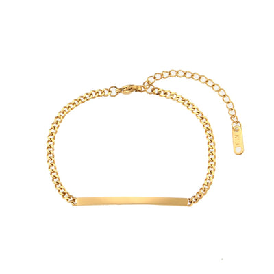 Cuban Chain Bracelet Bangles For Women 18K Gold Plated Stainless Steel Jewelry - Shoe Candy Shop