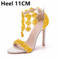 "Queen" Lace Pearl Tassel Sandals