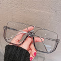 Oversized Square Semi-Metal Glasses - Shoe Candy Shop