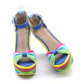 Multicolor Patchwork Wedge Sandal - Shoe Candy Shop