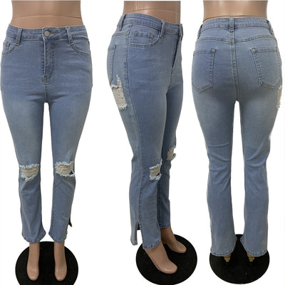 Light Blue Hight Waist Denim - Shoe Candy Shop