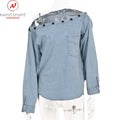 Denim Button Top - Shoe Candy Shop