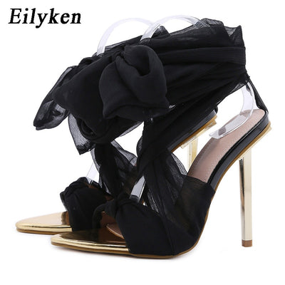 Cross-tied Lace-up Stiletto Heels - Shoe Candy Shop