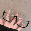 Oversized Square Semi-Metal Glasses - Shoe Candy Shop