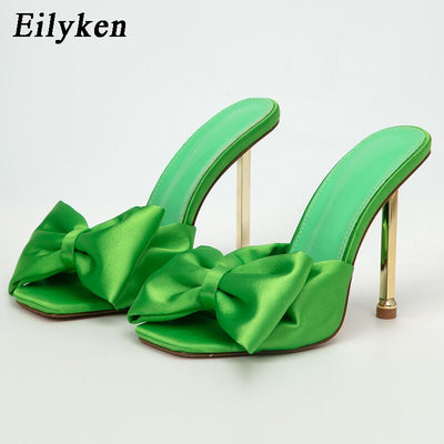 Butterfly-Knot Silk High Heels - Shoe Candy Shop