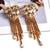 Statement Long Colorful Crystal Chain Tassel Drop Earrings - Shoe Candy Shop