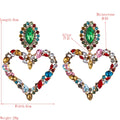 Crystal Rhinestone Heart Dangle Earrings - Shoe Candy Shop