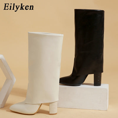 Chunky Heel Pointed Toe Boot - Shoe Candy Shop