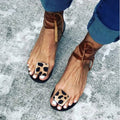 Leopard Tie Up Sandals