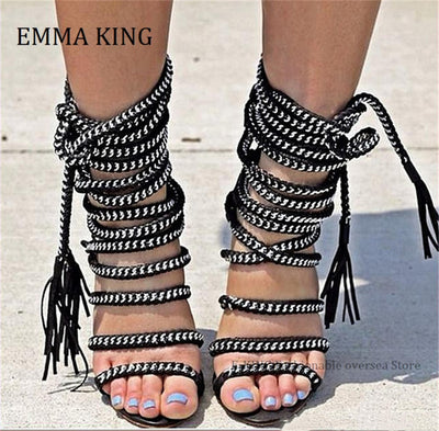Tassel Gladiator Sandals - Shoe Candy Shop
