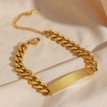 Cuban Chain Bracelet Bangles For Women 18K Gold Plated Stainless Steel Jewelry - Shoe Candy Shop