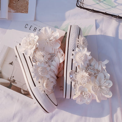 Flower High-top Canvas Sneakers - Shoe Candy Shop