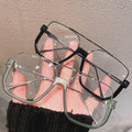 Oversized Square Semi-Metal Glasses - Shoe Candy Shop