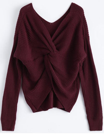 Knotted Pullover Sweater - Shoe Candy Shop