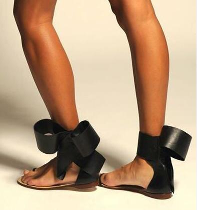 Big bow ankle heels