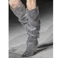 Crystal Knee High Boots - Shoe Candy Shop