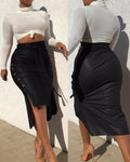 PU Leather Pencil Skirt - Shoe Candy Shop