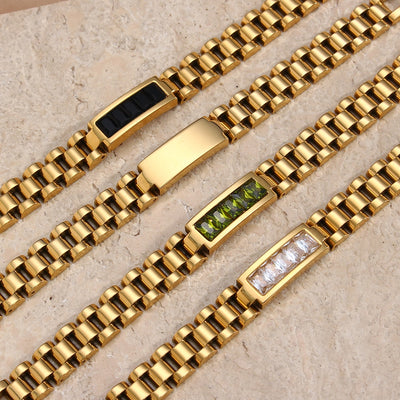 Stone Paved Watchband Wrist Bracelets - Shoe Candy Shop