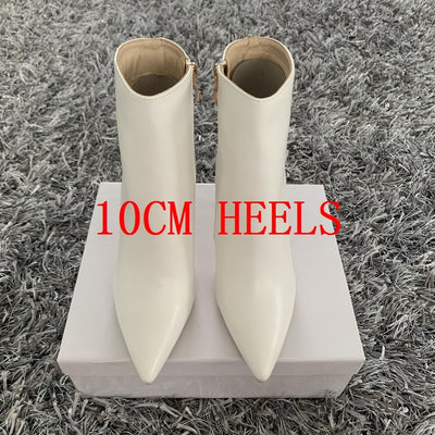 New Women Ankle Boots Sexy High Heels Designer Shoes For Women Motorcycle Boots Side Zipper Women&#39;s Ankle Botas Femininas - Shoe Candy Shop