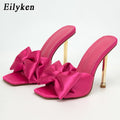 Butterfly-Knot Silk High Heels - Shoe Candy Shop