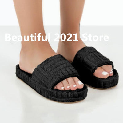 Solid Color Cotton Slippers - Shoe Candy Shop