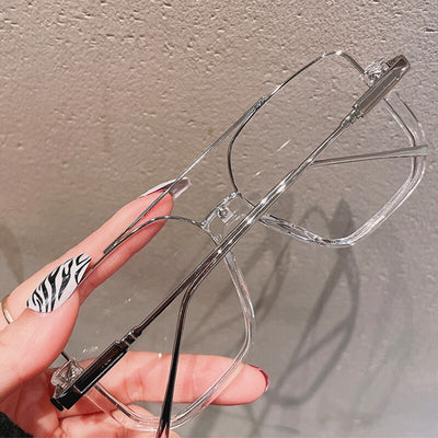 Oversized Square Semi-Metal Glasses - Shoe Candy Shop