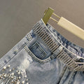 Tassel Beading High Waist Denim Shorts - Shoe Candy Shop