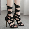 Gladiator Peep Toe High Heels - Shoe Candy Shop