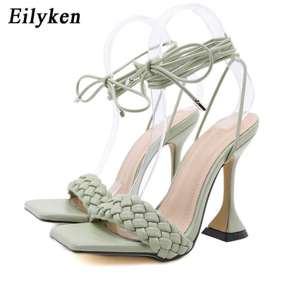 Hollow Cross-Tied Sandals - Shoe Candy Shop