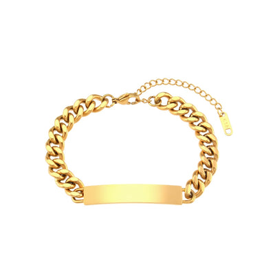 Cuban Chain Bracelet Bangles For Women 18K Gold Plated Stainless Steel Jewelry - Shoe Candy Shop