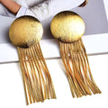 Gold Metal Chain Tassel Earrings - Shoe Candy Shop